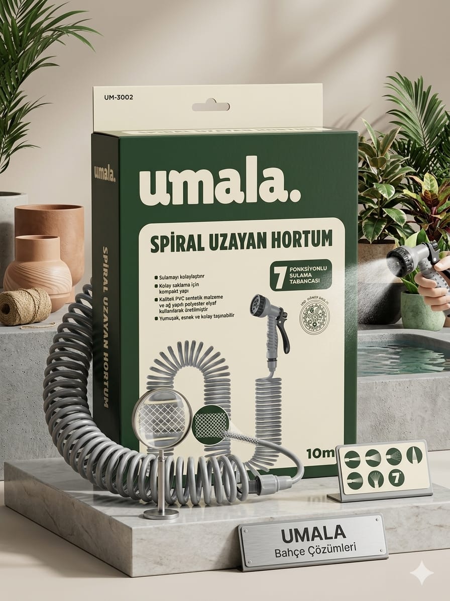 UMALA 10M SPİRALLİ HORTUM TABANCALI KL:20